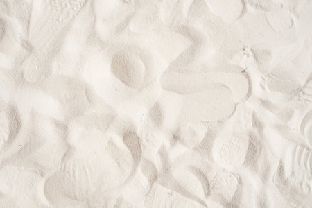 White sand texture background. Top view of white sand texture background.