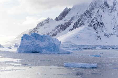 Icebergs at Lemaire Channel,  Western Antarctic Peninsulaの写真素材