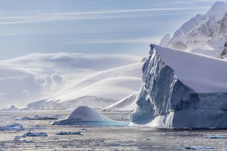 Icebergs at Lemaire Channel,  Western Antarctic Peninsulaの写真素材
