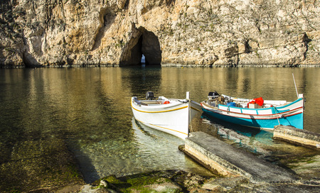 Traditional fishing boats  at the Inland Sea of Gozoの写真素材