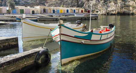 Traditional fishing boats  at the Inland Sea of Gozoの写真素材