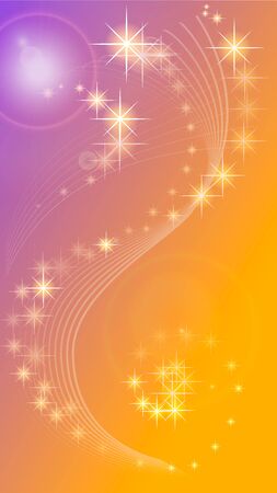Abstract background. Stars and lines on an orange-purple background. vector illustrationのイラスト素材