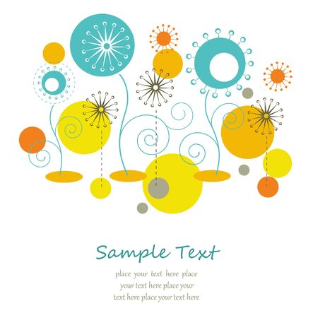 Abstract summer floral background with text spaceのイラスト素材