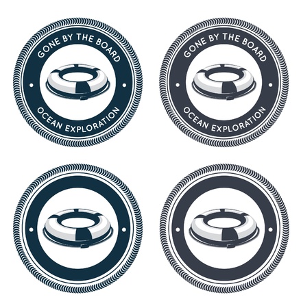 Nautical emblem with life ringのイラスト素材