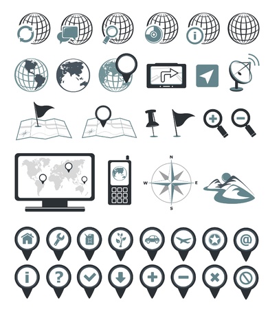 Location and destination iconsのイラスト素材