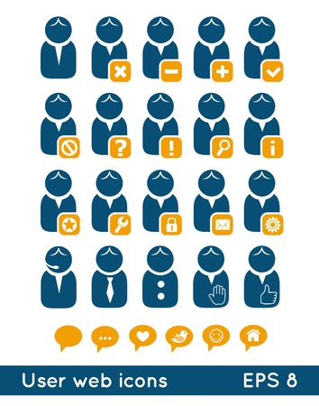 User web icons blue setのイラスト素材