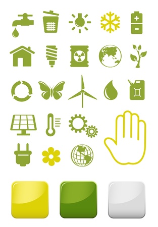 Environment and ecology icons setのイラスト素材