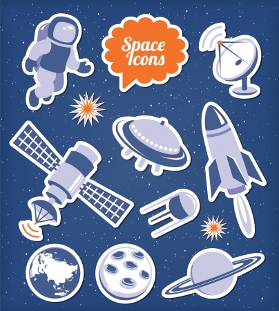 Space icons setのイラスト素材