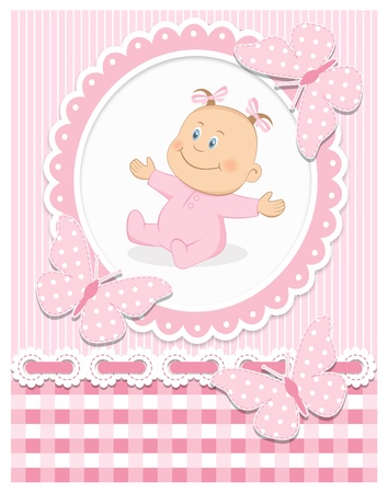 Smiling baby girlのイラスト素材