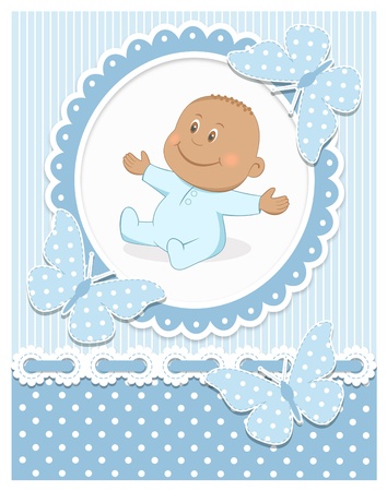 Smiling African baby boyのイラスト素材