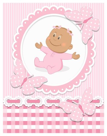 Smiling African baby girlのイラスト素材