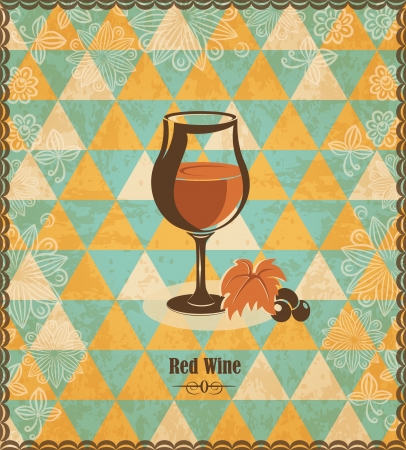 Red wine mosaic patternのイラスト素材