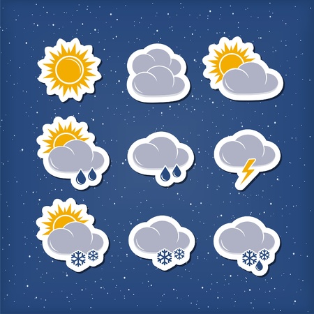 Weather forecast iconsのイラスト素材