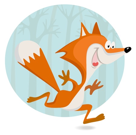 Little fox in the forestのイラスト素材