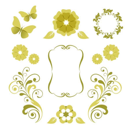 Floral design elementsのイラスト素材
