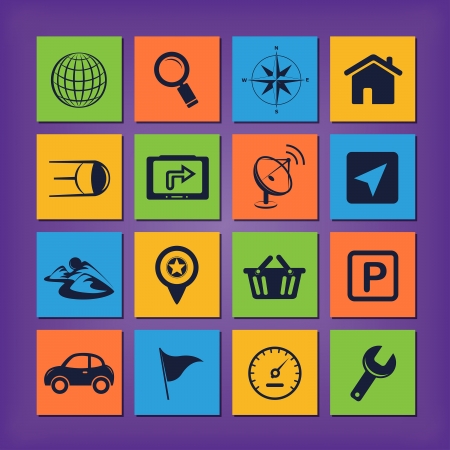 GPS navigation iconsのイラスト素材