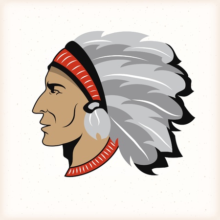 Native american indian headのイラスト素材