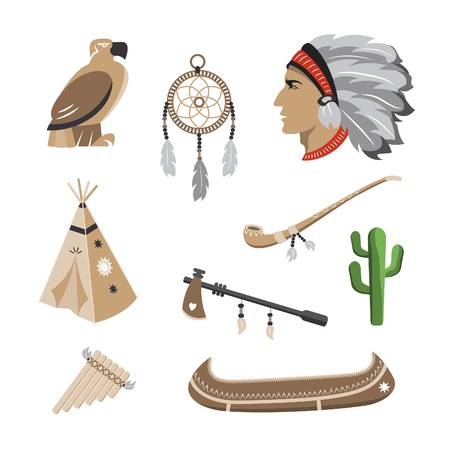 Native american symbol iconsのイラスト素材