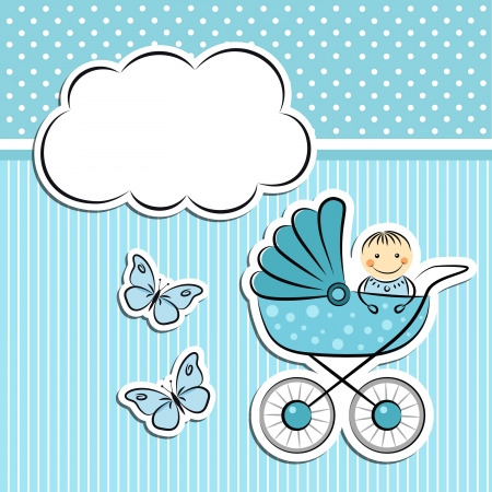 Baby boy arrival announcementのイラスト素材