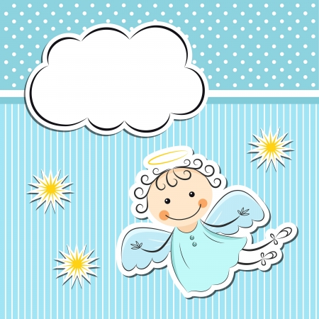 Little angel with stars and cloudのイラスト素材