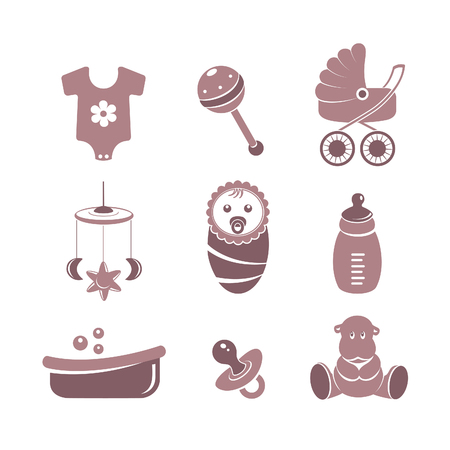 Baby vector iconsのイラスト素材