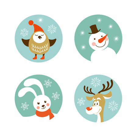 Christmas charactersのイラスト素材