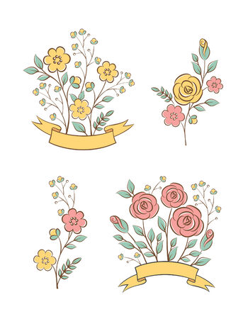 Floral graphic elementsのイラスト素材