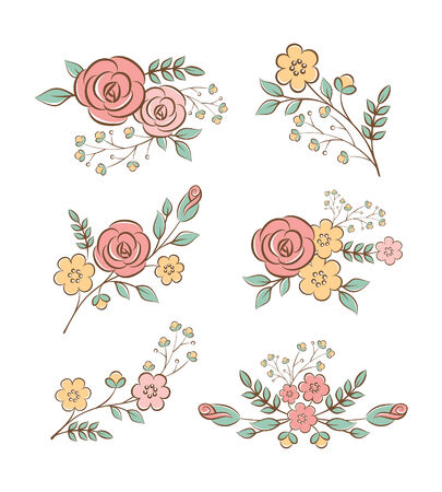 Floral design elementsのイラスト素材