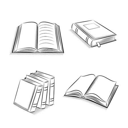 Book and notebook sketch setのイラスト素材