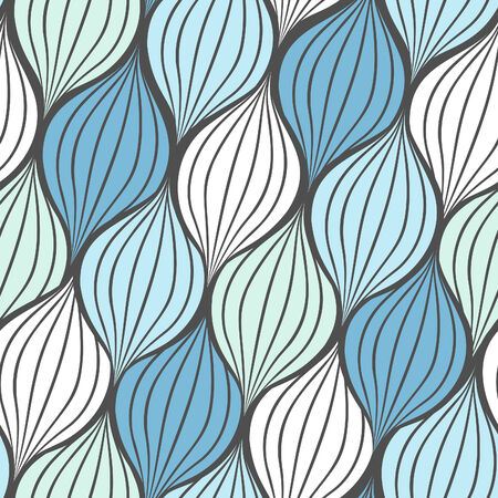 Seamless abstract hand drawn waves patternのイラスト素材