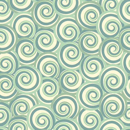Green abstract seamless pattern with swirlsのイラスト素材