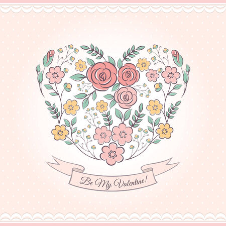 Floral graphic with heartのイラスト素材