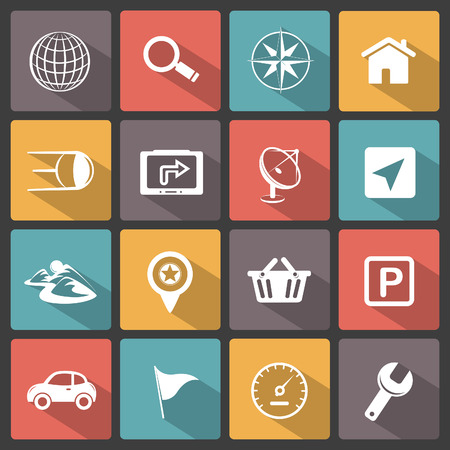 GPS navigation iconsのイラスト素材
