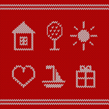 Knitted iconsのイラスト素材