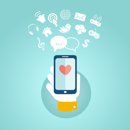 Flat design concept for mobile appsのイラスト素材
