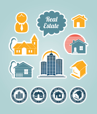 Real estate iconsのイラスト素材