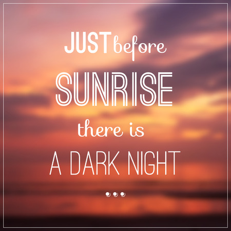 Typography design with quote about sunrise on blurred backgroundのイラスト素材