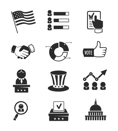 Voting and elections icon setのイラスト素材