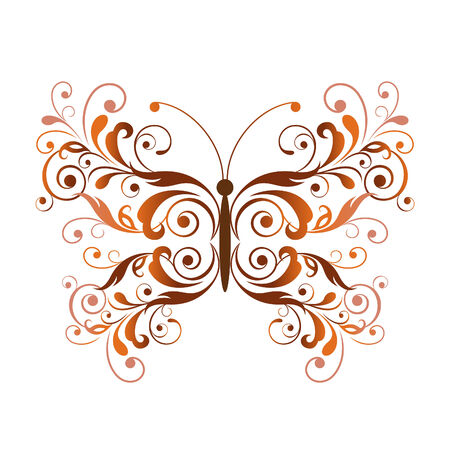 Floral butterfly design elementのイラスト素材