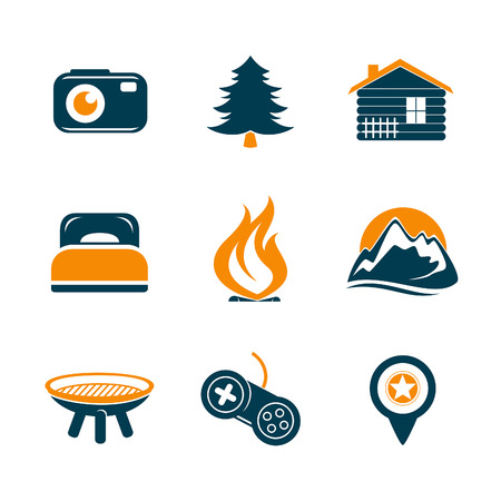 Travel and outdoor icons setのイラスト素材