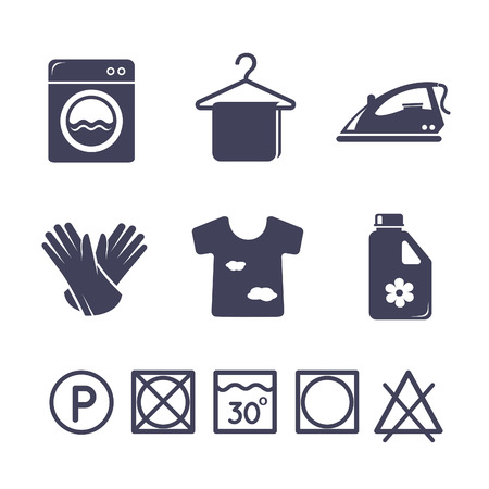 Laundry icons setのイラスト素材
