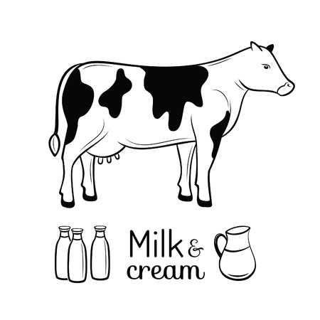 Milk and cream emblems setのイラスト素材