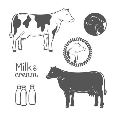 Cow emblems setのイラスト素材