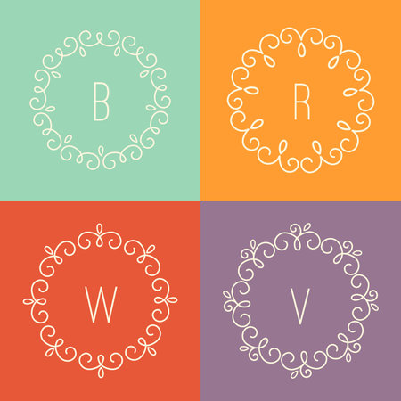 Abstract linear designs for logo templatesのイラスト素材