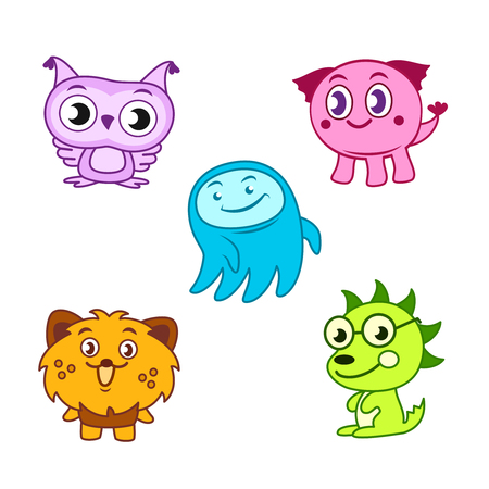 Cartoon cute monstersのイラスト素材