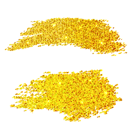 Golden glitter samples isolated on white backgroundのイラスト素材