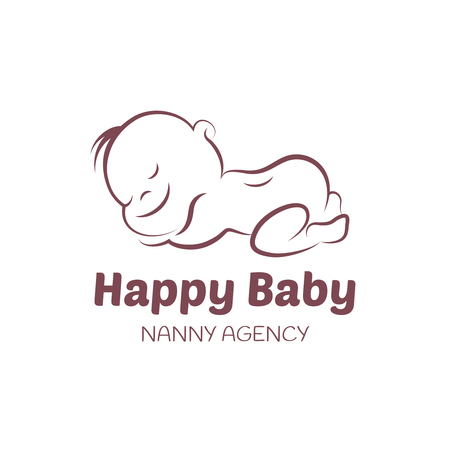 Baby vector logo template for nanny agencyのイラスト素材