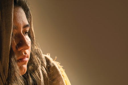 Young Girl with Headscarfの写真素材