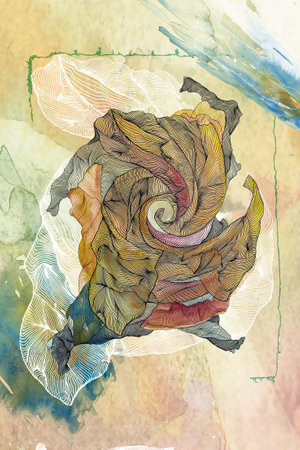 Abstract linear illustration of a spiral in a circle as a symbol of eternity