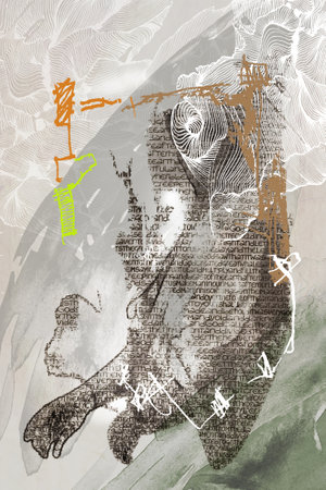 Digital mix of various works from my Line and Typography Art made with water color, color pencil or markers and letters, with additional digital interventionの写真素材